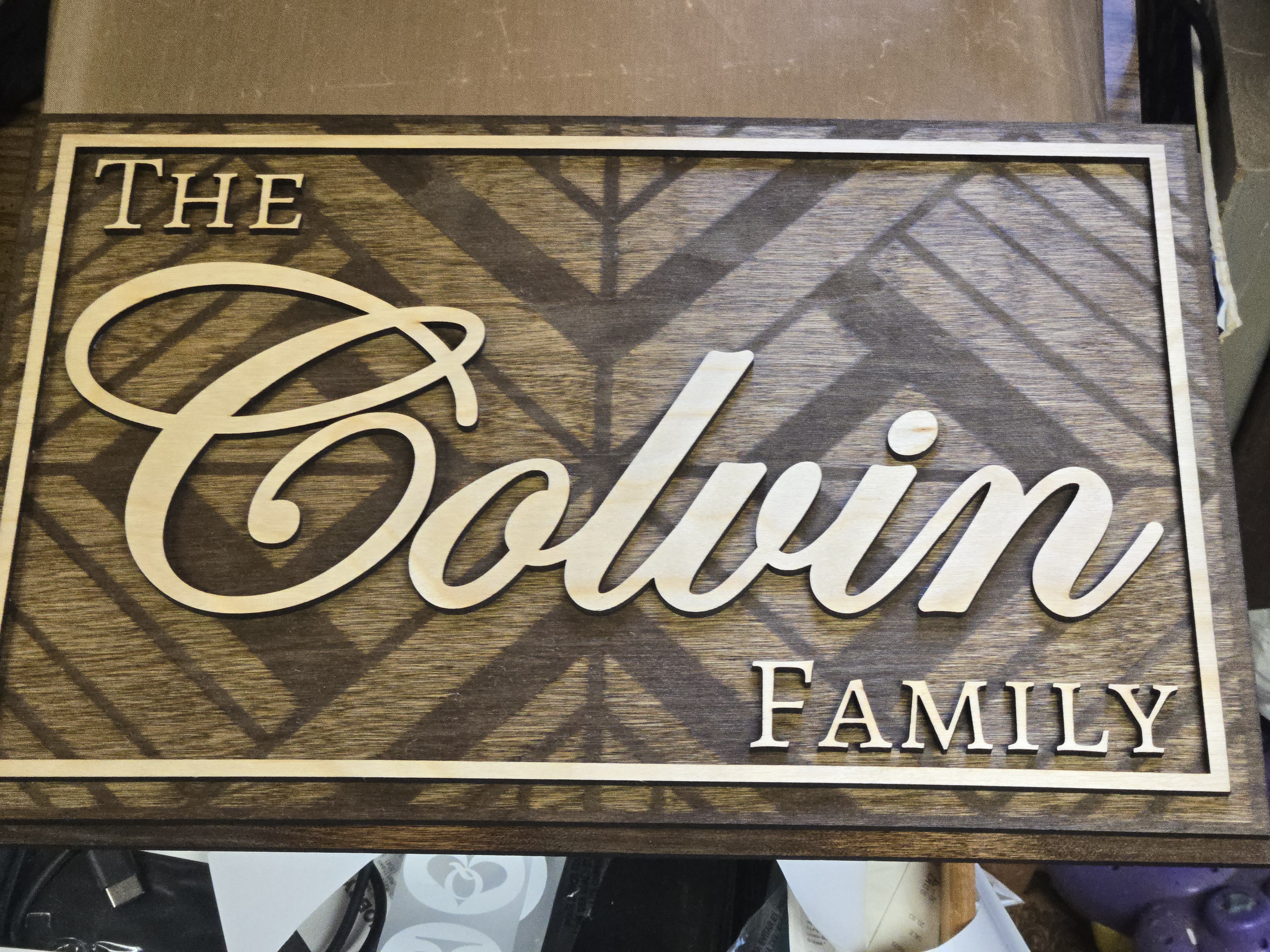 Personalized family name sign The Colvin Family